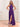 Halter A-Line Backless Chiffon Long Bridesmaid Dress - Purple