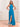 Halter A-Line Backless Chiffon Long Bridesmaid Dress - Blue