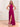 Halter A-Line Backless Chiffon Long Bridesmaid Dress - Fuchsia