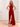 Halter A-Line Backless Chiffon Long Bridesmaid Dress - Red