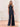 Halter Backless Chiffon Bridesmaid Dress With Slit - Navy Blue