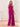 Halter Backless Chiffon Bridesmaid Dress With Slit - Hot Pink
