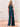 Halter Backless Chiffon Bridesmaid Dress With Slit - Peacock Blue
