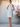 Printing Halter Cut Front Knee Bridesmaid Dress With Bow-Dusty Blue Floral