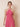 Halter Chiffon A-Line Floor Length Maxi Bridesmaid Dress in Hot Pink