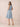 Chiffon Halter Knee Length Bridesmaid Dresses in Dusty Blue