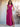 Ruffle Deep V-Neck A-Line Ankel Chiffon Bridesmaid Dress - Hot Pink