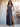 Ruffle Deep V-Neck A-Line Ankel Chiffon Bridesmaid Dress - Stormy Blue