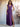 Ruffle Deep V-Neck A-Line Ankel Chiffon Bridesmaid Dress - Purple