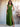 Ruffle Deep V-Neck A-Line Ankel Chiffon Bridesmaid Dress - Olive Green