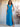 Ruffle Deep V-Neck A-Line Ankel Chiffon Bridesmaid Dress - Blue
