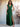 Ruffle Deep V-Neck A-Line Ankel Chiffon Bridesmaid Dress - Emerald Green