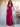 Ruffle Deep V-Neck A-Line Ankel Chiffon Bridesmaid Dress - Fuchsia