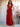 Ruffle Deep V-Neck A-Line Ankel Chiffon Bridesmaid Dress - Red