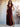 Ruffle Deep V-Neck A-Line Ankel Chiffon Bridesmaid Dress - Burgundy