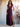 Ruffle Deep V-Neck A-Line Ankel Chiffon Bridesmaid Dress - Plum