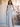 Ruffle Floral Printing Deep V-Neck A-Line Ankel Chiffon Bridesmaid Dress - Dusty Blue Floral