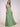 Asymmetrical Chiffon Bridesmaid Dress With Ruffle Short Sleeve - Sage Green