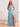 Floral Printing Off Shoulder Boned Floor Length Chiffon Bridesmaid Dress - Blue Floral