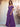 Off Shoulder Pleated Chiffon A-Line Bridesmaid Dress With Belt - Purple