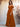 Off Shoulder Pleated Chiffon A-Line Bridesmaid Dress With Belt - Burnt Orange