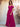 Off Shoulder Pleated Chiffon A-Line Bridesmaid Dress With Belt - Fuchsia