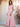Off Shoulder Pleated Chiffon A-Line Bridesmaid Dress With Belt - Pink