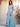 Off Shoulder Pleated Chiffon A-Line Bridesmaid Dress With Belt - Light Blue