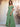 Off Shoulder Pleated Chiffon A-Line Bridesmaid Dress With Belt - Sage Green