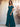 Off Shoulder Pleated Chiffon A-Line Bridesmaid Dress With Belt - Peacock Blue