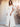 Off Shoulder Pleated Chiffon A-Line Bridesmaid Dress With Belt - White