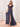 Ruffle Sleeve Square Chiffon Long Bridesmaid Dress - Stormy Blue