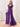 Ruffle Sleeve Square Chiffon Long Bridesmaid Dress - Purple