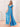 Ruffle Sleeve Square Chiffon Long Bridesmaid Dress - Blue