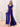 Ruffle Sleeve Square Chiffon Long Bridesmaid Dress - Royal Blue