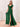 Ruffle Sleeve Square Chiffon Long Bridesmaid Dress - Emerald Green