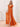 Ruffle Sleeve Square Chiffon Long Bridesmaid Dress - Orange