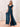 Ruffle Sleeve Square Chiffon Long Bridesmaid Dress - Peacock Blue