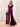 Ruffle Sleeve Square Chiffon Long Bridesmaid Dress - Plum