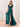 Ruffle Sleeve Square Chiffon Long Bridesmaid Dress - Teal