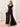 Ruffle Sleeve Square Chiffon Long Bridesmaid Dress - Black