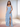 Square Ruffle A-Line Bridesmaid Dress With Slit - Light Blue