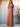 Half Sleeves Square A-Line long Bridesmaid Dress - Burnt Orange