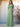 Half Sleeves Square A-Line long Bridesmaid Dress - Sage Green