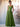 Square A-Line Chiffon Bridesmaid Dress With Bows - Olive Green