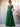 Square A-Line Chiffon Bridesmaid Dress With Bows - Emerald Green
