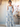 Floral Printing Square Chiffon Bridesmaid Dress With Bows - Baby Blue Floral