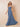 A-Line Chiffon Pleated Square Neck Bridesmaid Dress with Straps in Steel Blue