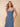A-Line Chiffon Pleated Square Neck Bridesmaid Dress with Straps in Steel Blue