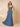 A-Line Chiffon Pleated Square Neck Bridesmaid Dress with Straps in Steel Blue